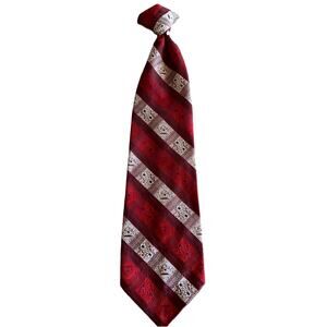 Vintage De Luxe Cravat Red Tie Polyester Clip On Necktie